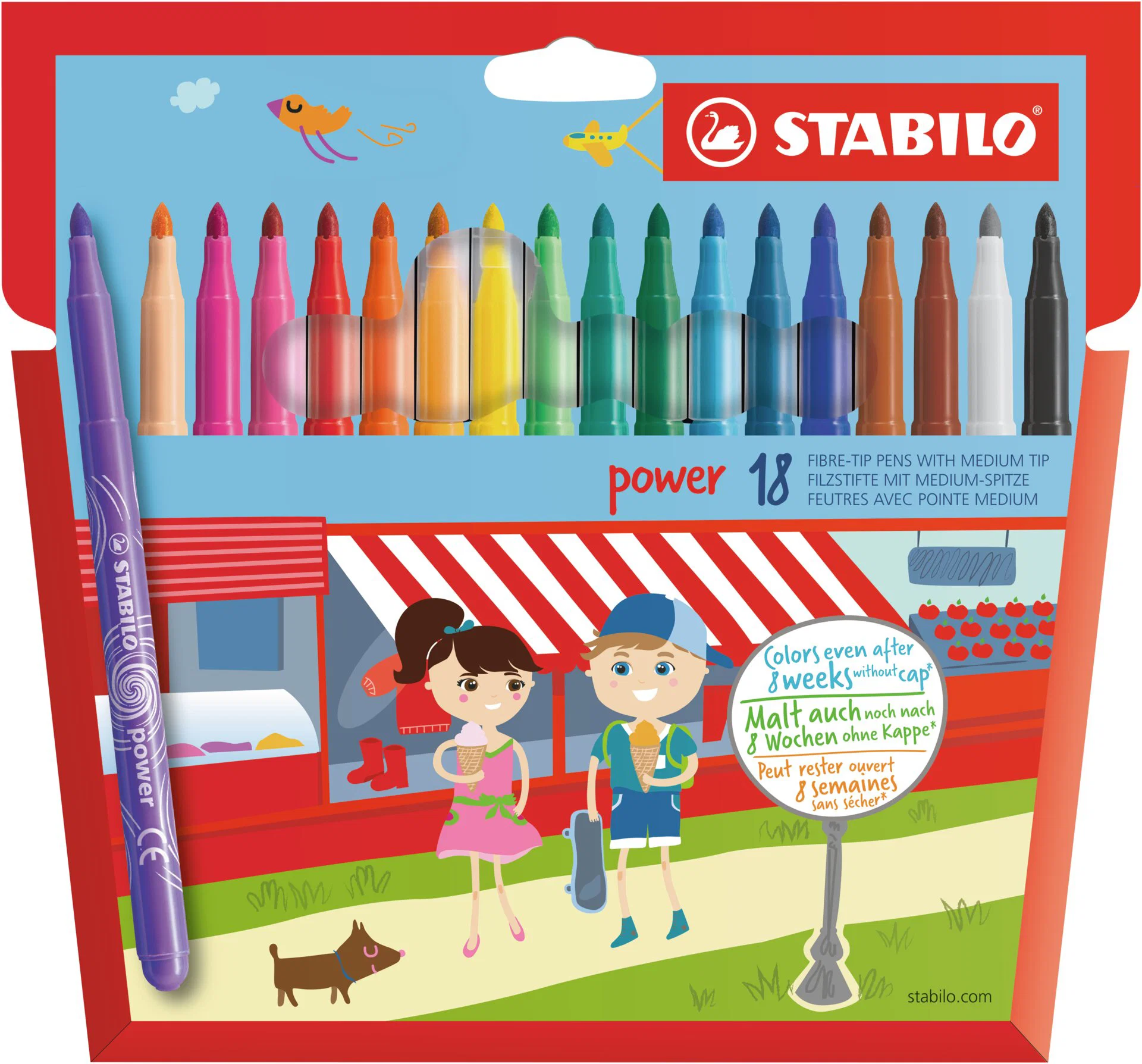 POWER Coloring Pens Felt tip 18 colors Thumbnail