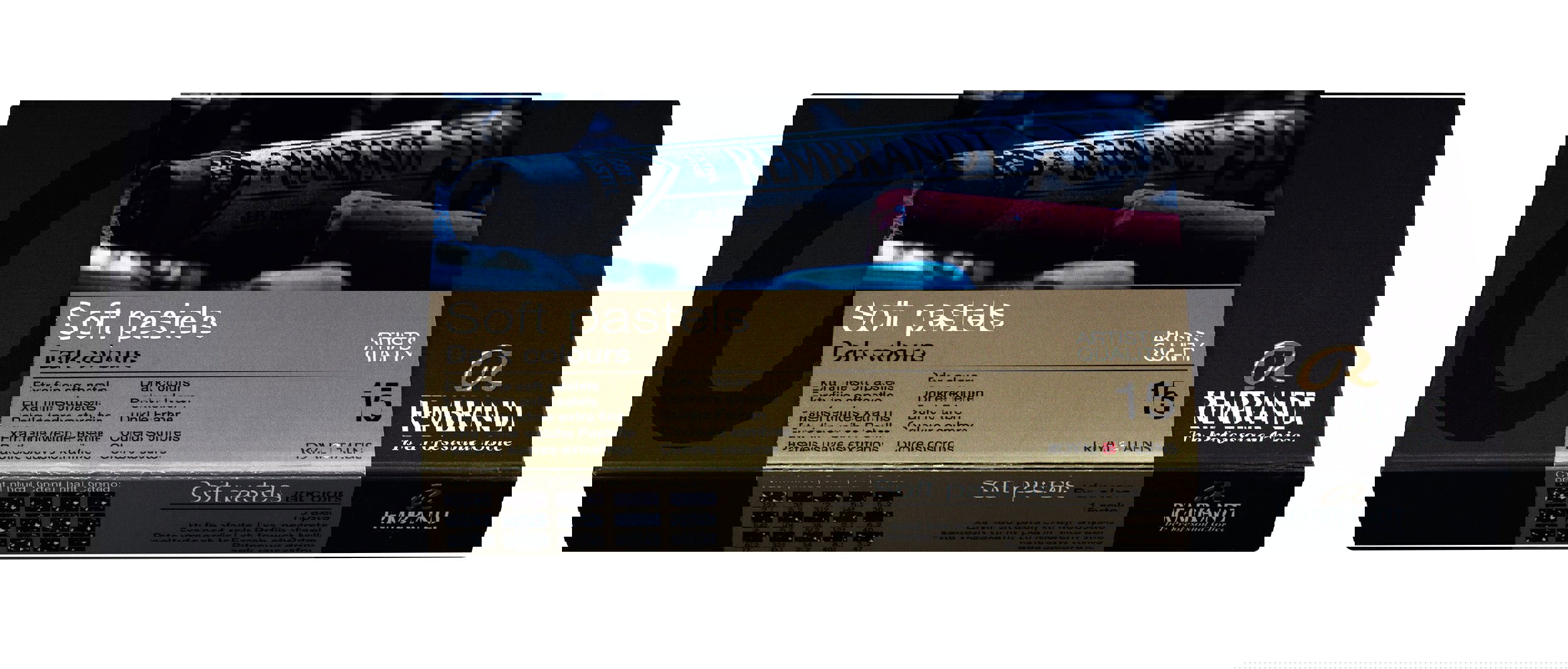 Rembrandt Soft pastel set Dark Colours | 15 whole pastels